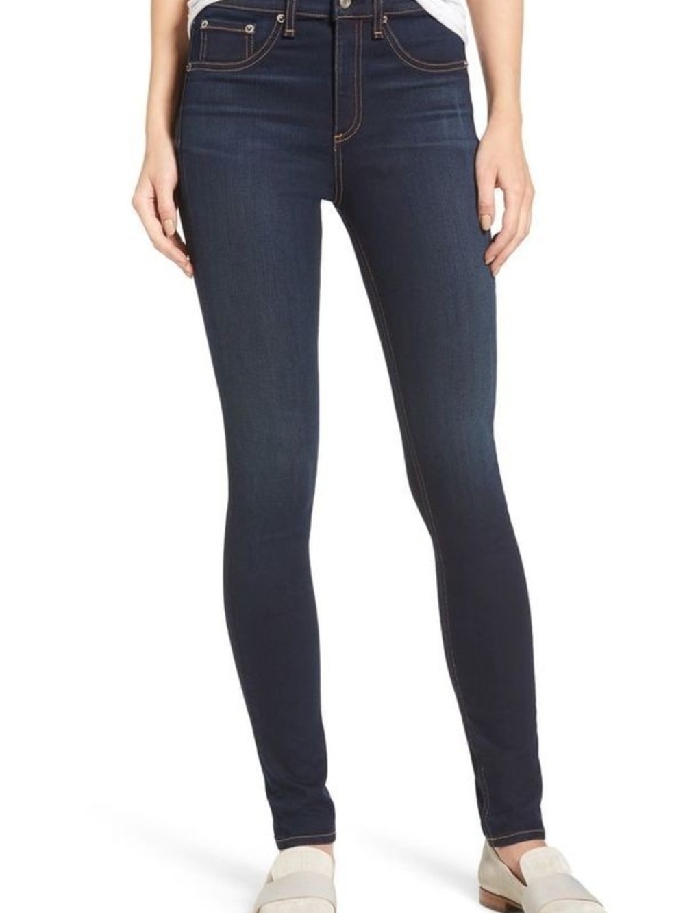 rag & bone Deep Indigo High-Rise Skinny Jeans